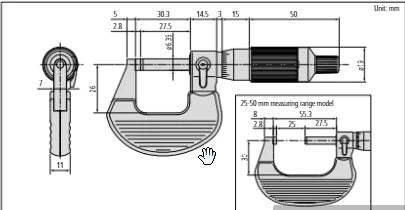 Mitutoyo 102-718 (0.0001″) Ratchet Thimble Micrometer 1-2″