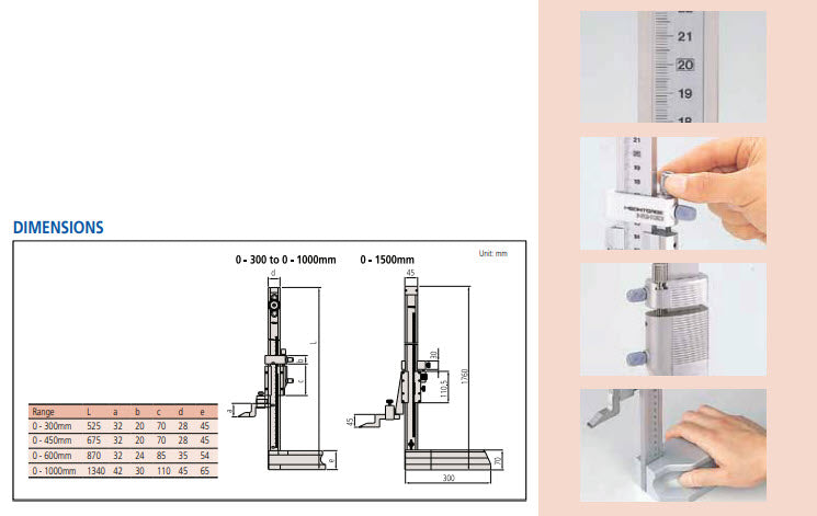 Vernier Height Gauge 0-1000mm(0-40")514-109