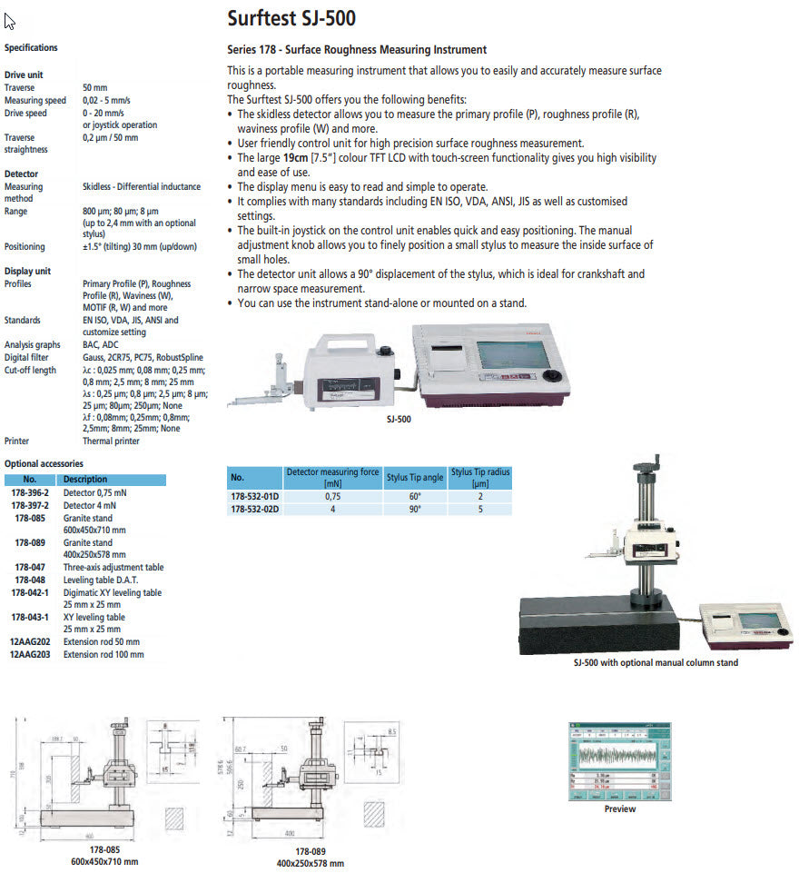 Mitutoyo 218-442E CV-4500H4 Contracer CV-4500 Contour Measuring Instruments Item number 218-442E