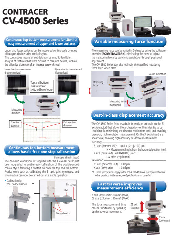 Mitutoyo 218-442E CV-4500H4 Contracer CV-4500 Contour Measuring Instruments Item number 218-442E