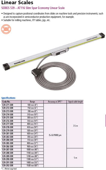 Linear Scale AT116 1000mm/40" 539-287-30R
