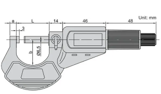 Insize Digital Outside Micrometer Range 3-4"/75-100mm Resolution .00005"/.001mm 3109-100