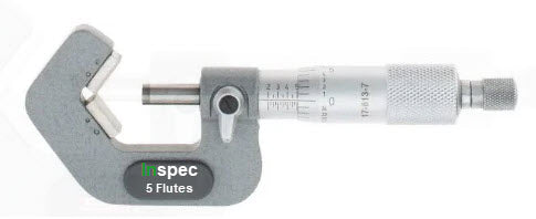 Inspec Vee Anvil micrometers 5-25mm x .01mm 5 flute 201-51-000