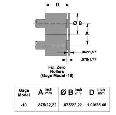 Universal Punch - Full Plain Zero Roller Set - (for Models -10) - 110-10FZ