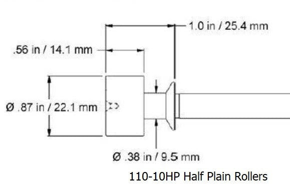 Universal Punch - Half Plain Roller Set - for Models -10, -20, -40, 110-10HP