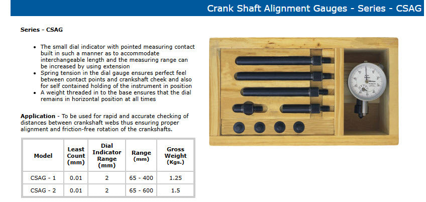 MILHARD Crankshaft alignment gauge 65-600mm, CSAG-2