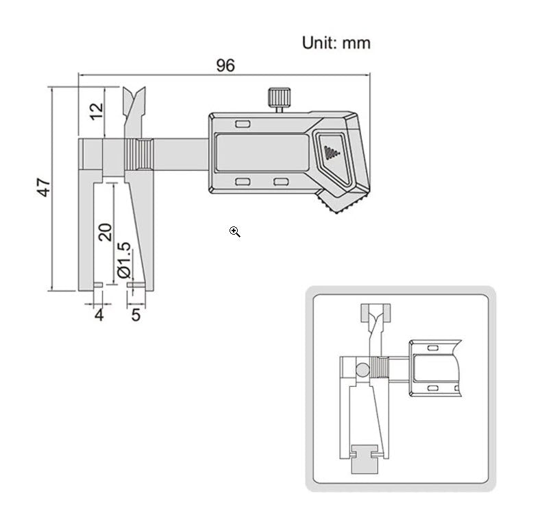 0-25mm/0-1" Digital 3-Purpose Snap Gauge - 2164 Series (Insize)