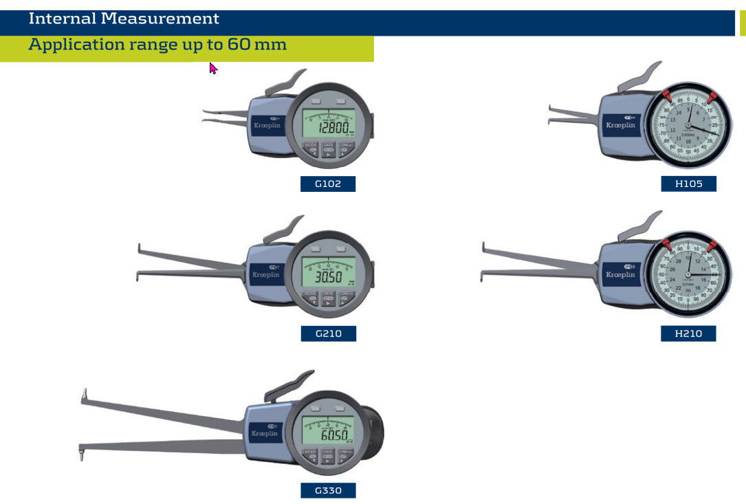 Kroeplin Digital Internal Groove Gauge G440 40-90mm 0.02m 192mm depth
