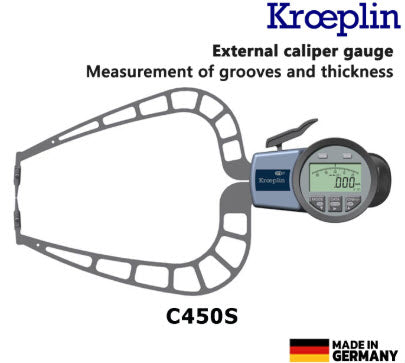 Kroeplin C450S - External Caliper Gauge (Electronic) 0-50 mm x 0.02mm Depth 167mm