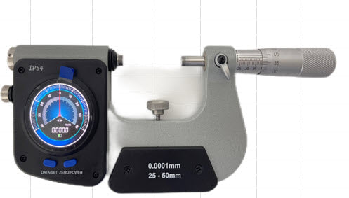 Inspec 270-82 Digital Dial Snap Micrometer 25-50mm Resolution .0002mm with Output