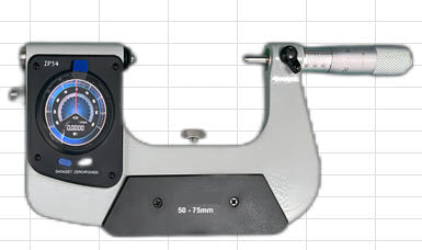 Inspec 270-83 Digital Dial Snap Micrometer 50-75mm Resolution .0002mm with Output