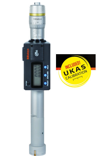 Mitutoyo Digital 3-Point Internal Micrometer 25.4-30.48mm/1-1.2″ 468-267 with free UKAS Certificate