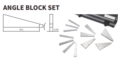 Set of 9412-4105 ANGLE BLOCKS 12PCS 1/4° 1/2° 1° 2° 3° 4° 5° 10° 15° 20° 25° 30°