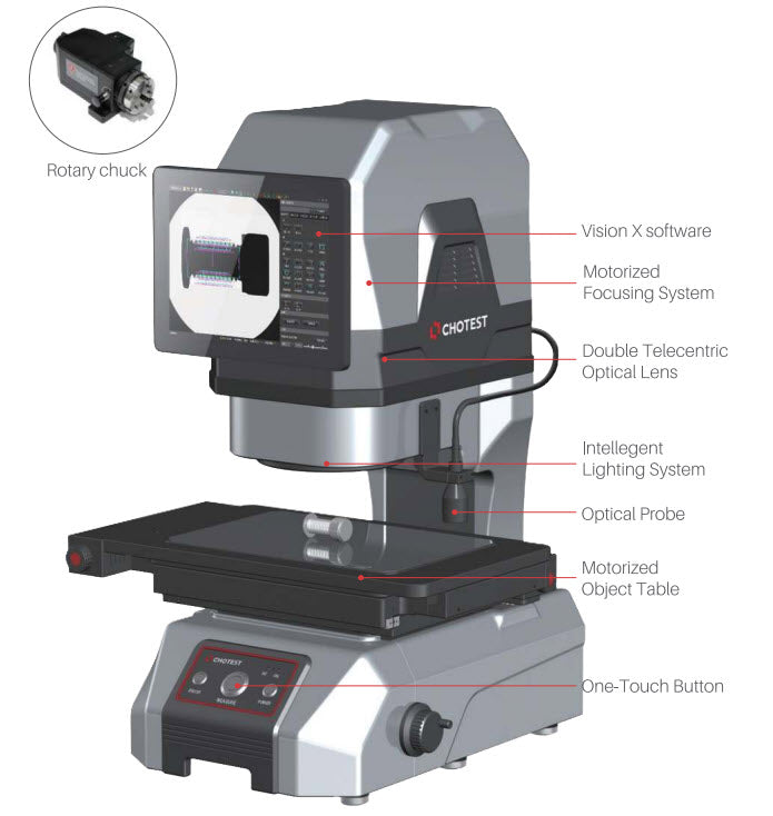 Chotest Flash Measuring Machine VX8300 Accuracy: ±3um, Image Senor: 20M CMOS, Measuring Range(XY) 120×110mm
