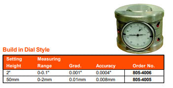 MHC 805-4006 Z Axis Setter with built in dial, range 2" x .001" measuring 0.1"