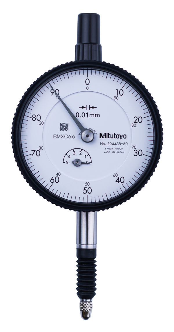 Dial Gauge, Flat Back, ISO Type IP64, 5mm, 0,01mm 2044AB-60