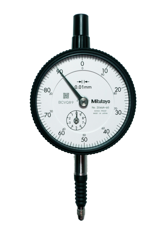 Dial Gauge, Flat Back, ISO Type IP64, 10mm, 0,01mm 2046AB-60 Waterproof