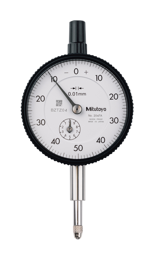 Dial Gauge, Flat Back, ISO Type 10mm, 0,01mm 2047AB