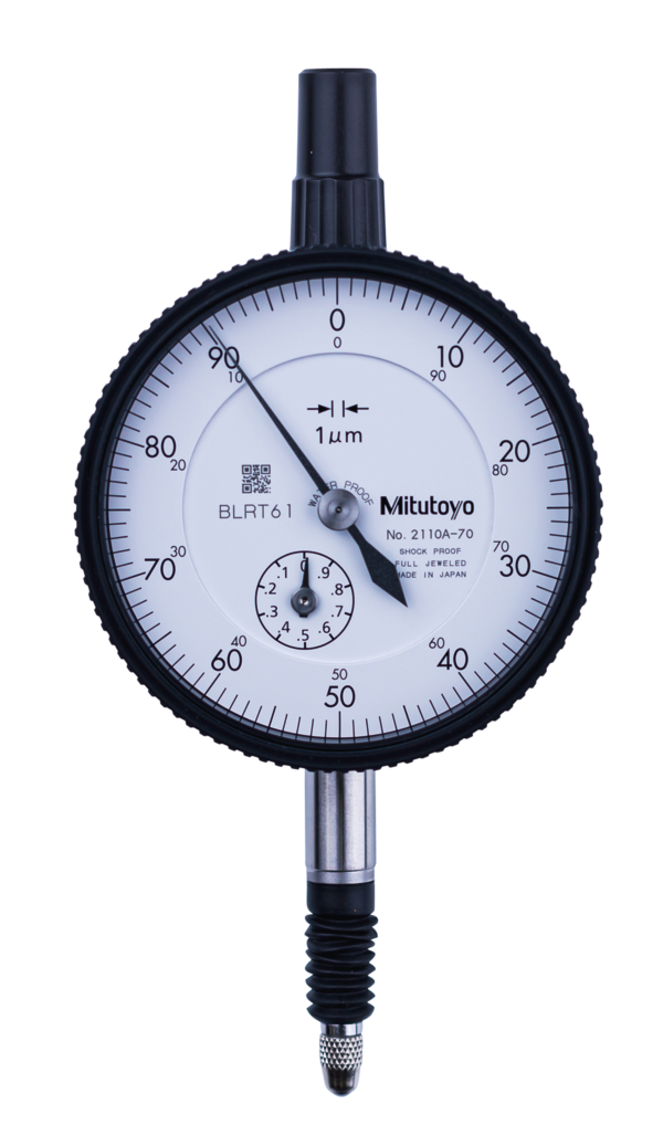 Dial Gauge, Flat Back, ISO Type IP64, Jewelled Bearing, Shockproof, 1mm, 0,001mm 2110AB-70
