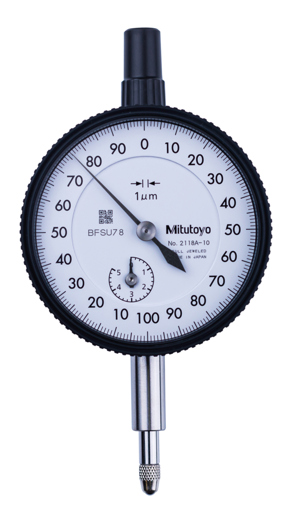Dial Gauge, Lug Back, ISO Type Jewelled Bearing, 5mm, 0,001mm 2118A-10