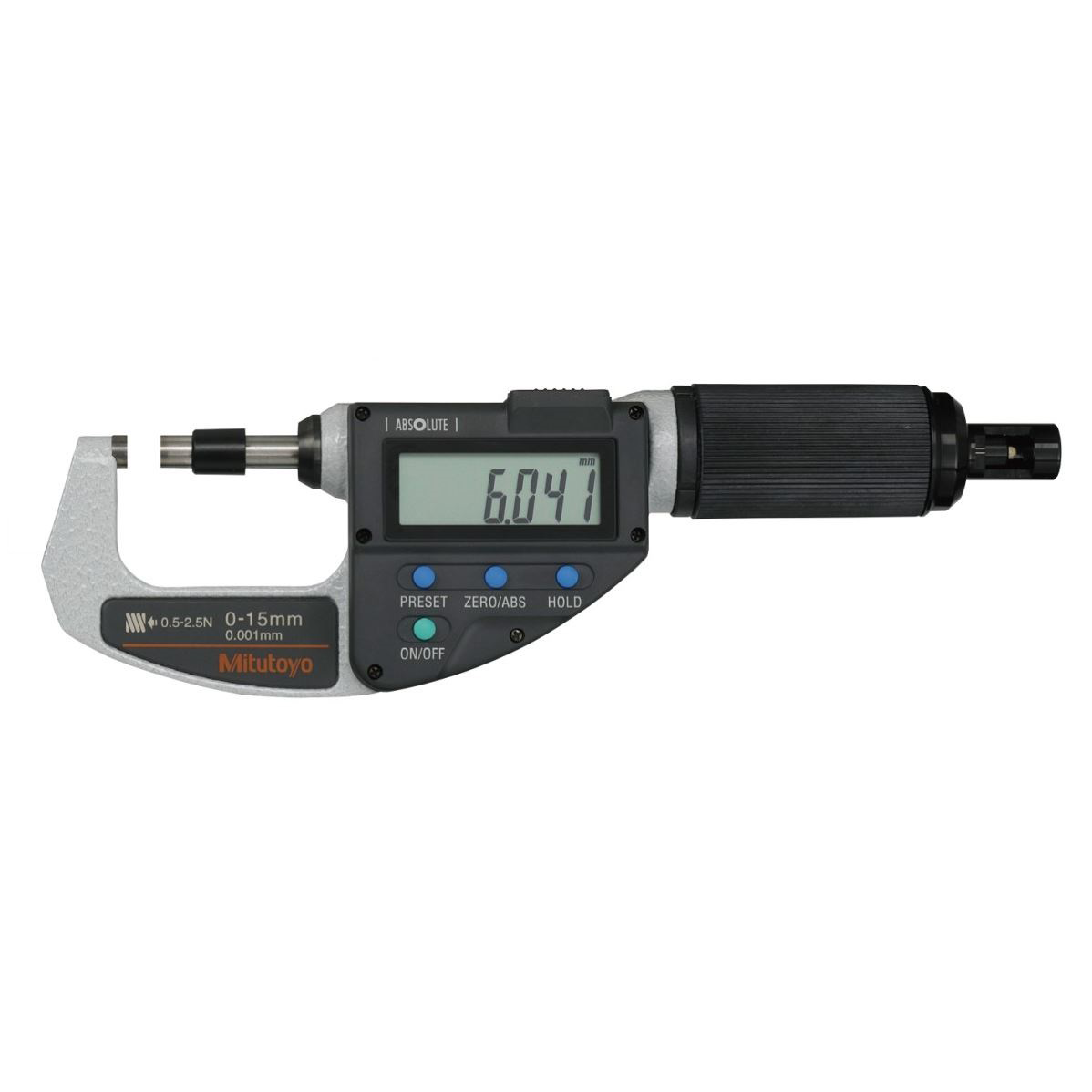 Mitutoyo Absolute Digital Micrometer, Adjust. Force Inch/Metric, Range 20-30mm/.8-1.2" 2-10N 227-217-20