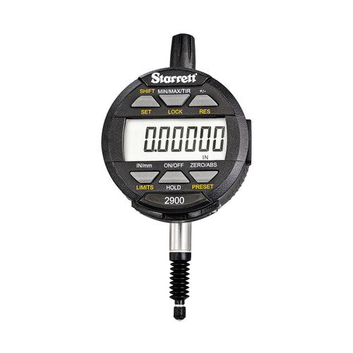 Starrett 2900-6M Electronic Digital Indicator 2900 IP67 Protection, SPC Output, 12mm Range, 0.01mm/0.001mm