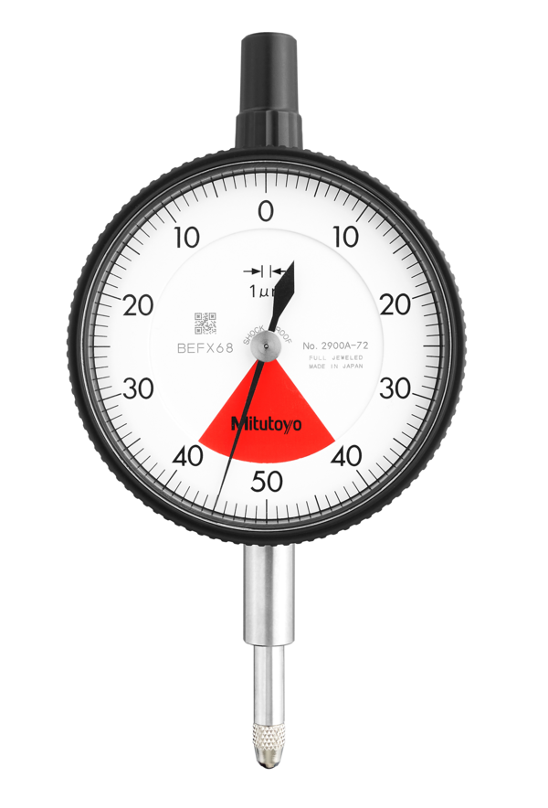 Dial Gauge, Lug Back, ISO Type One Revolution, Jewelled Bearing, Shock- & Dustproof, 0,08mm, 0,001mm 2900A-72