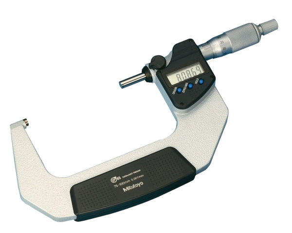 Mitutoyo Digital Micrometer IP65, Inch/Metric 75-100mm, with Output Item number: 293-233-30 Ratchet Stop