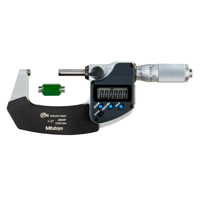 Mitutoyo Digital Micrometer IP65, Inch/Metric 25-50mm/1-2" with Output Item number: Friction Thimble 293-336-30