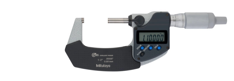 Mitutoyo Digital Micrometer IP65, Inch/Metric 25-50mm/1-2", without Output Ratchet Thimble 293-345-30