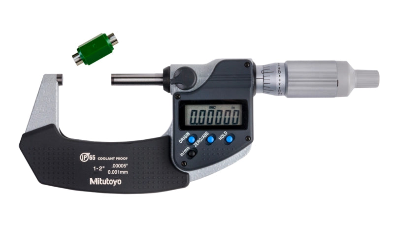 Mitutoyo Digital Micrometer IP65, Inch/Metric 25-50mm/1-2", without Output Ratchet Thimble 293-345-30