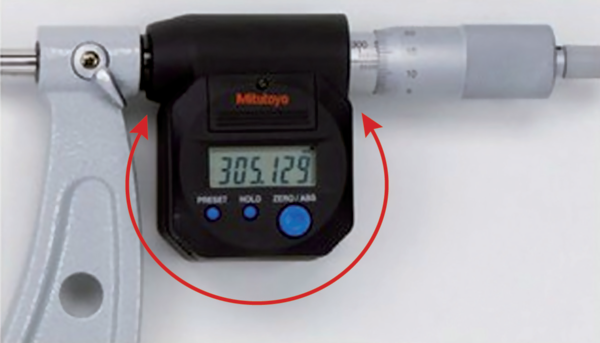 Mitutoyo Digital Micrometer IP65, Inch/Metric 375-400mm/15-16", with Output Item number: 293-785 Ratchet stop