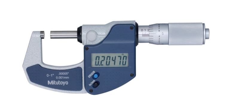 Mitutoyo Metric Digimatic Micrometer 0-25mm/.0-1" W/O Output Resolution .0010mm/.00005" Friction Thimble 293-832-30