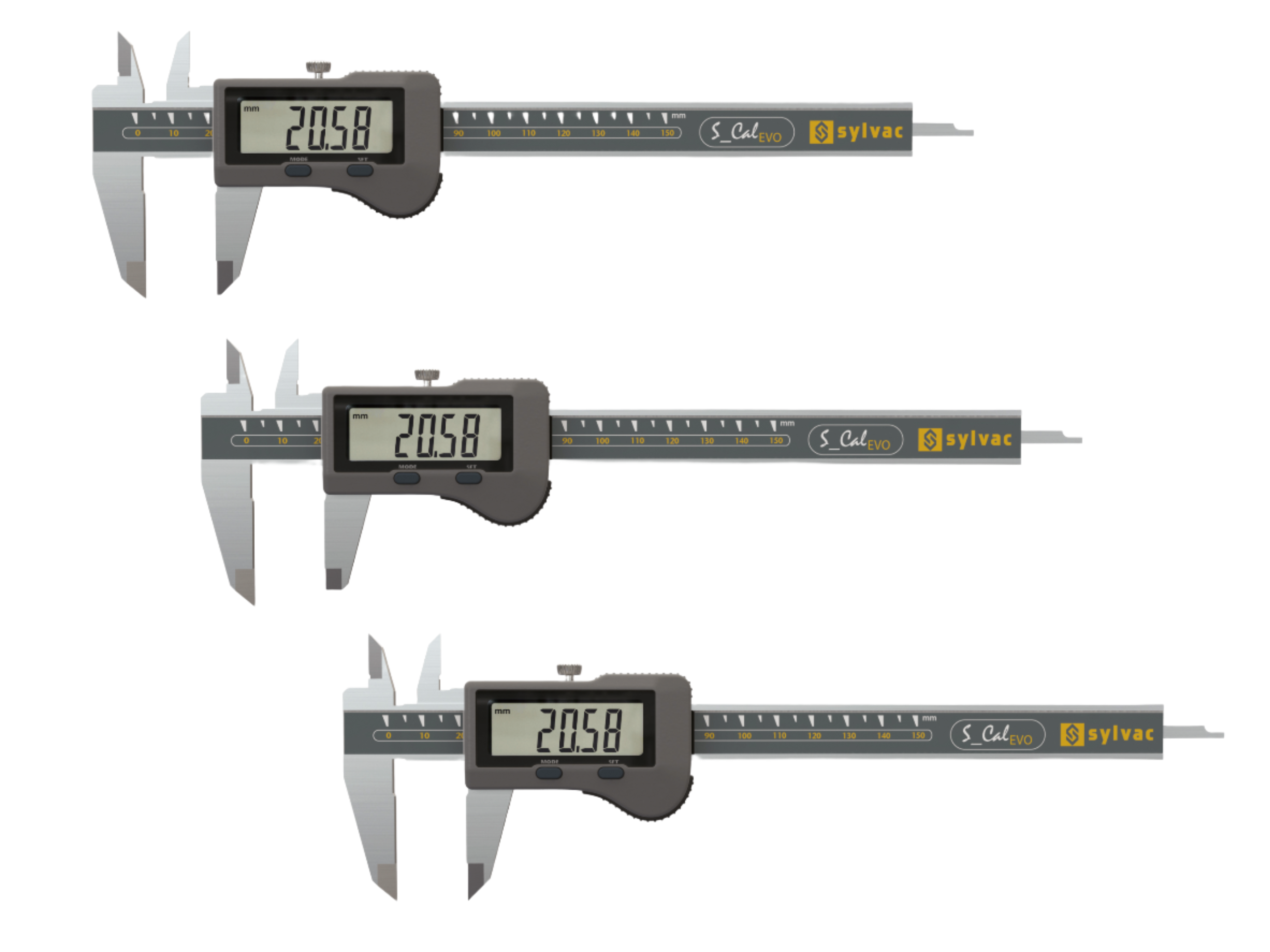 MQS Essentials - Trio Pack - Sylvac S_CAL Digital Caliper 0-150mm IP67 (Square Depth Rod)