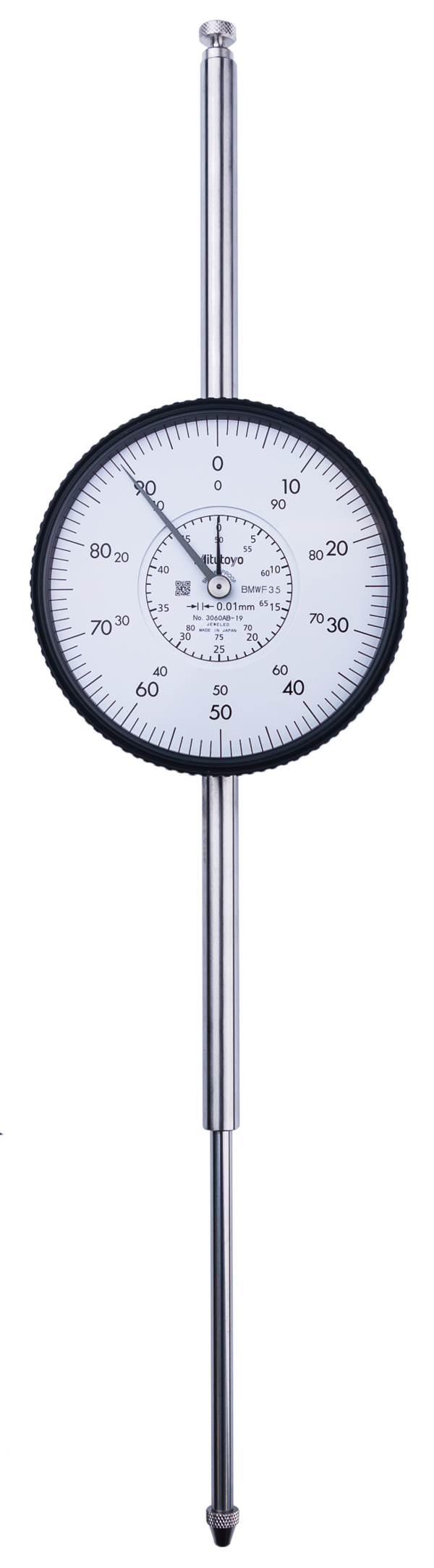 Dial Gauge, Lug Back, ISO Type Jewelled Bearing, Shockproof, 80mm, 0,01mm 3060A-19