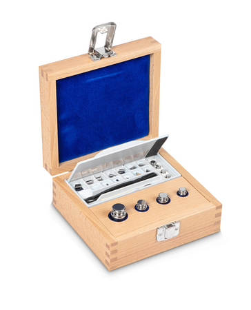 Kern Weight set 313-02 Test weight - nominal value 1 mg - 50 g, Weight OIML class E2 Shape weight Knob Number of weights 20 Material stainless steel polished