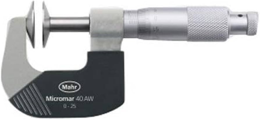 Mahr 40AW Mechanical Micrometers Micromar Non Rotating Disc Micrometer, Range 0-25mm x .01mm 4134300