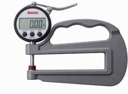 Inspec 320-061 Snap gauges Range : 25mm/1" Resolution : .01mm/.0005" Accuracy : .03mm/.001" Throat Depth : 120mm Anvils : Ceramic 10mm