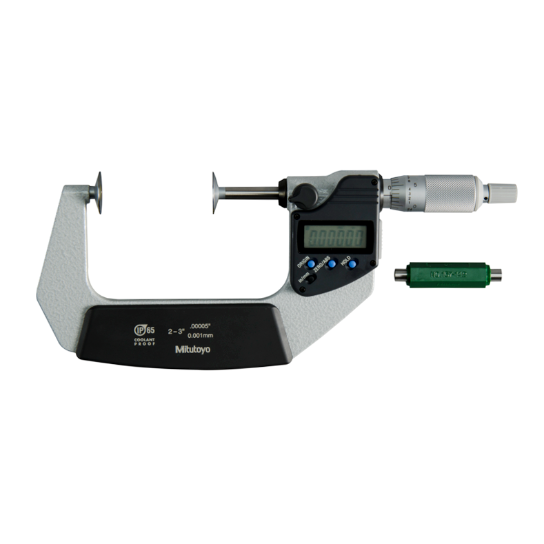 Mitutoyo Digital Disc Micrometer IP65 Inch/Metric, 50-75mm/2-3"Disk=20mm 323-352-30