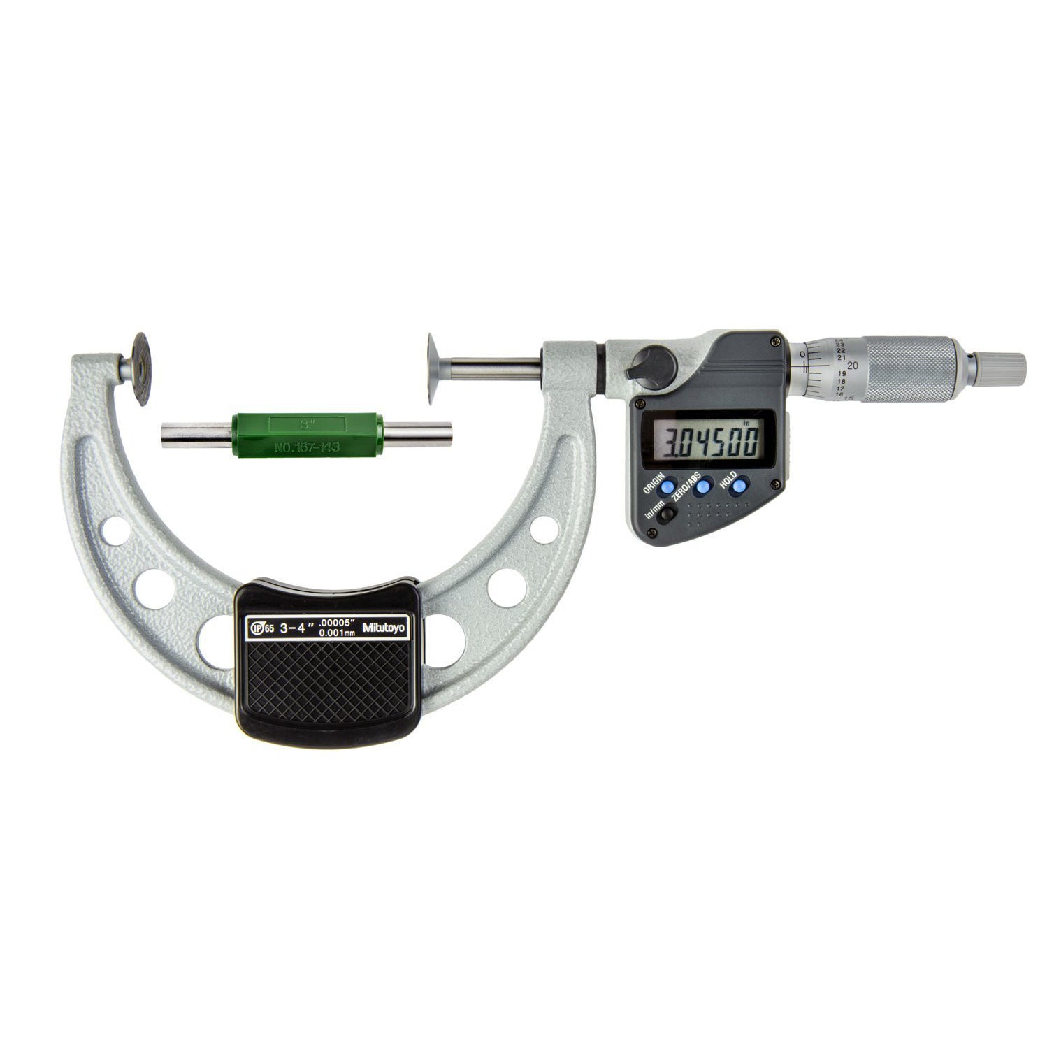 Mitutoyo Digital Disc Micrometer IP65 Inch/Metric, 75-100mm/3-4"Disk=20mm 323-353-30
