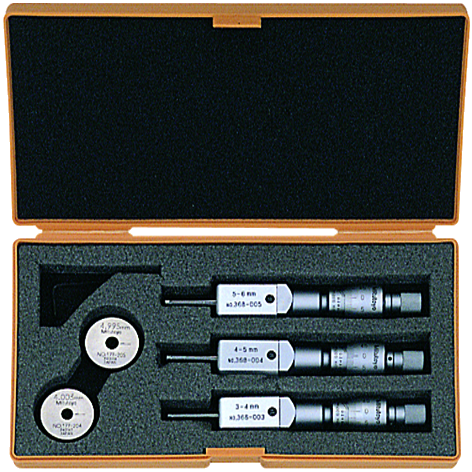 Mitutoyo 2-Point Internal Micrometer Holtest Set 3-6mm (3 pcs.) 368-907