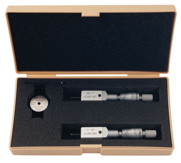 Mitutoyo 2-Point Internal Micrometer Holtest Set 0.08-0.12" (2 pcs.) 368-926