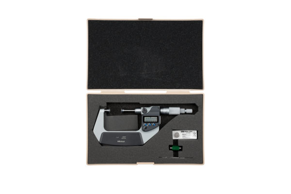 Mitutoyo Digital Disc Micrometer Inch/Metric, 2-3", Non-Rotating Spindle, Disk=20mm 369-352-30 Flat Anvils no Central Recess