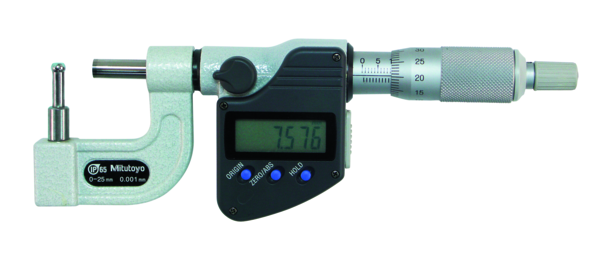 Mitutoyo Digital Tube Micrometer, IP65 Spherical Anvil Flat Spindle, 0-25mm 395-263-30