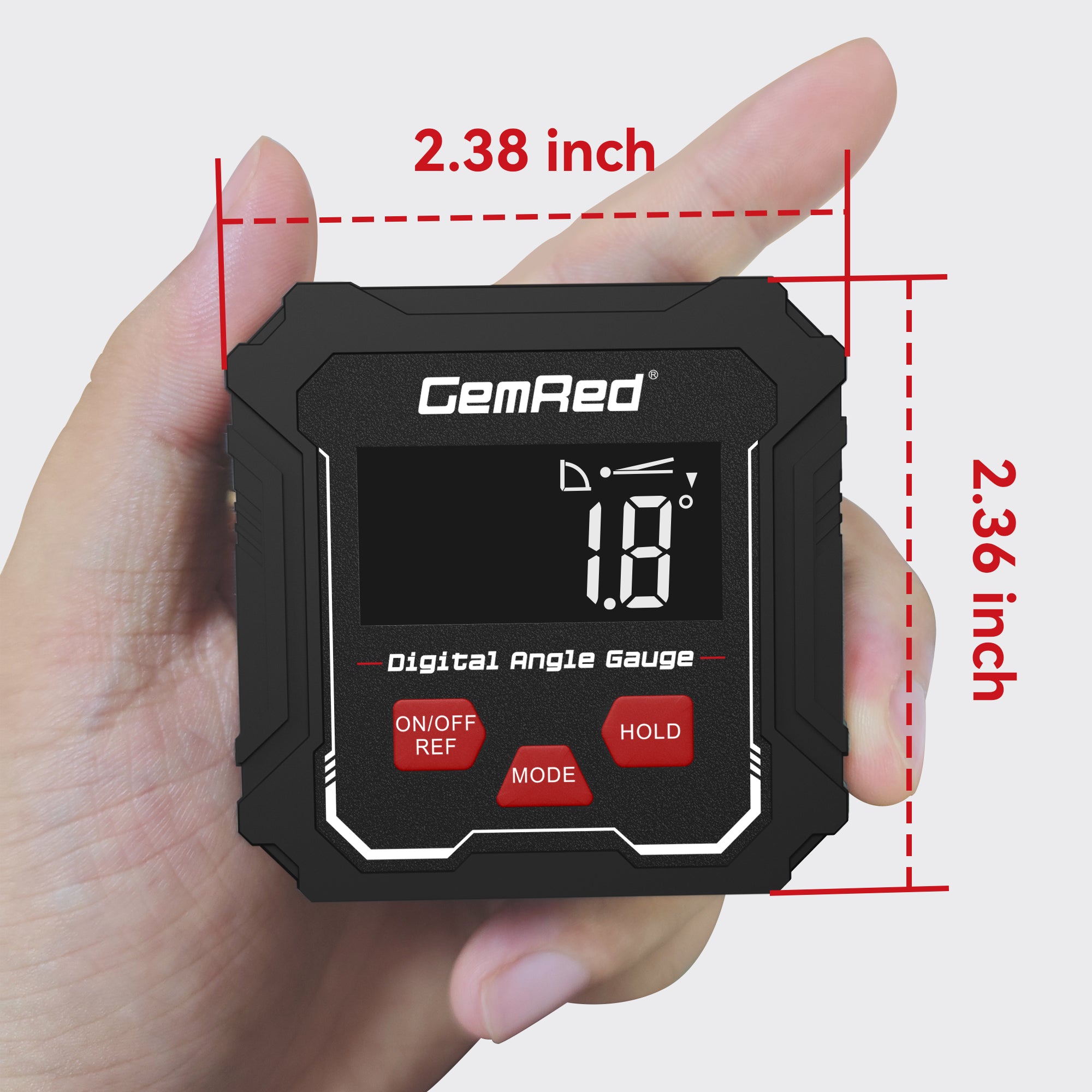 GemRed LCD Digital Angle Gauge Model: 82432-B, Range 4×90° Accuracy ±0.1°(0°& 90°);±0.2°(Rest)