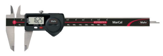 Mahr-Federal Inc. Electronic Digital Calipers 16ER, 0-6 In/0-150mm - 4103001, No Output, Square depth rod