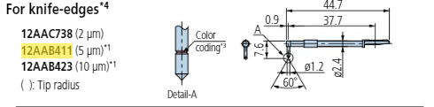 Knife edge stylus - R5µm; 90° for Surftest; Formtracer SV-C 12AAB411