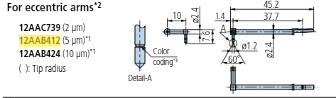 Eccentric stylus - R5µm; 90° for Surftest; Formtracer SV-C 12AAB412