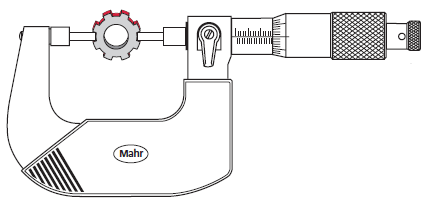 Mahr 40AB Mechanical Spline Micrometers Microbar With Reduced measuring faces Range 25-50mm x .01mm, 4134101