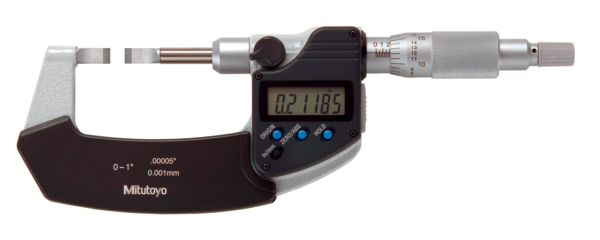 Mitutoyo Digital Blade Micrometer, Blade=0,4mm Inch/Metric, 1-2" 422-361-30
